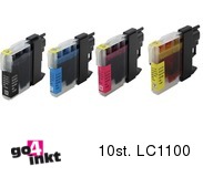 Compatible inkt cartridge LC-1100, LC1100 serie voor Brother, van Go4inkt (10 st.)