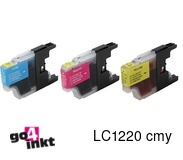 Compatible inkt cartridge LC-1220 c/m/y, LC1220 c/m/y voor Brother, van Go4inkt (3 st)