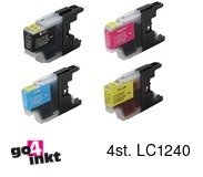 Compatible inkt cartridge LC-1240, LC1240 serie voor Brother, van Go4inkt (4 st)