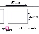 Zebra compatible Labels 57 x 32 mm Thermal Labels Verwijderbaar (10 st)