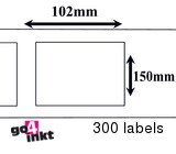 Zebra compatible labels 102 x 150 mm kern 25 mm aan buitenkant (10 st)