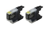 Brother LC-1280XL bk, LC1280XL bk inktpatroon compatible (2 st)