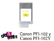 Compatible inkt cartridge PFI-102 y voor Canon, van Go4inkt