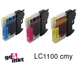 Compatible inkt cartridge LC-1100, LC1100 c/m/y serie voor Brother, van Go4inkt (3 st)