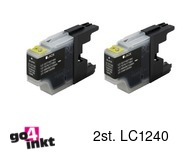 Compatible inkt cartridge LC-1240bk, LC1240bk voor Brother, van Go4inkt (2 st)