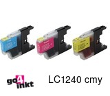 Compatible inkt cartridge LC-1240, LC1240 c/m/y serie voor Brother, van Go4inkt (3 st)