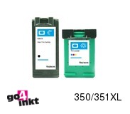 Huismerk HP 350XL bk + 351XL clr inktpatronen remanufactured (2 st)