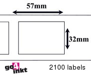 Zebra compatible Labels 57 x 32 mm Thermal Labels Verwijderbaar (10 st)