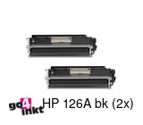 Huismerk HP 126A bk, CE310AD Duo Pack toner compatible (2x)
