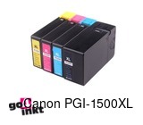Compatible inkt cartridge PGI-1500XL bk/c/m/y voor Canon, van Go4inkt (4 st)