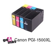 Compatible inkt cartridge PGI-1500XL bk/c/m/y voor Canon, van Go4inkt (4 st)