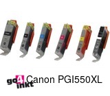 Compatible inkt cartridge PGI550XL, CLI551XL bk/c/m/y/gy, van Go4inkt (6 st)