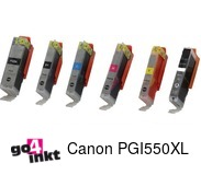 Compatible inkt cartridge PGI550XL, CLI551XL bk/c/m/y/gy, van Go4inkt (6 st)