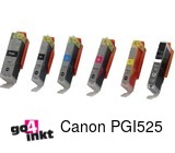 Compatible inkt cartridge PGI525, CLI526 bk/c/m/y/gy, van Go4inkt (6 st)