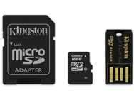Kingston 16GB Class 10 MicroSDHC + USB + SD Multi Kit (MBLY10G2/16GB)