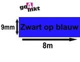 Lettertape MK-521 9mm Zwart-Blauw Huismerk