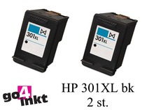 Huismerk HP 301XL bk Twin Pack inktpatroon remanufactured (2 st)