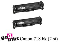 Canon 718 BK toner Duo Pack compatible (2x)