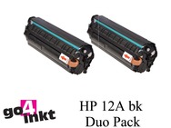 Huismerk HP 12a bk, Q2612AD Duo Pack toners compatible (2x)
