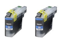 Compatible inkt cartridge LC-123bk, LC123bk voor Brother, van Go4inkt (2 st)