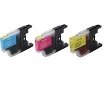Compatible inkt cartridge LC-1220 c/m/y, LC1220 c/m/y voor Brother, van Go4inkt (3 st)