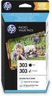 HP 303 bk en clr inktpatronen origineel + 40 sheets HP Advanced Photo Paper 10x15