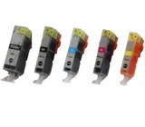 Compatible inkt cartridge CLI-526 bk/c/m/y + PGI-525bk, PGI525bk, van Go4inkt.