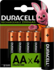 Duracell Rechargeable AA 2500mAh batterijen (HR6/DX1500) oplaadbaar