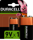 Duracell Rechargeable 9V 170mAh batterij (6HR61/DC1604) oplaadbaar