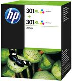 HP 301XL 3-clr Twin Pack inktpatroon origineel (2 st)