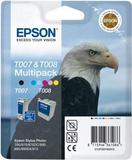 Epson T007 / T008 bk + 5-clr inktpatroon origineel (2 st)